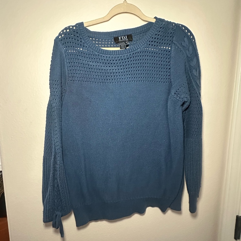 FDJ Blue Ribbon Sleeve Sweater